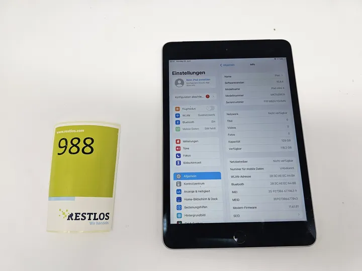 iPad Mini 4 128GB + Simkartenslot